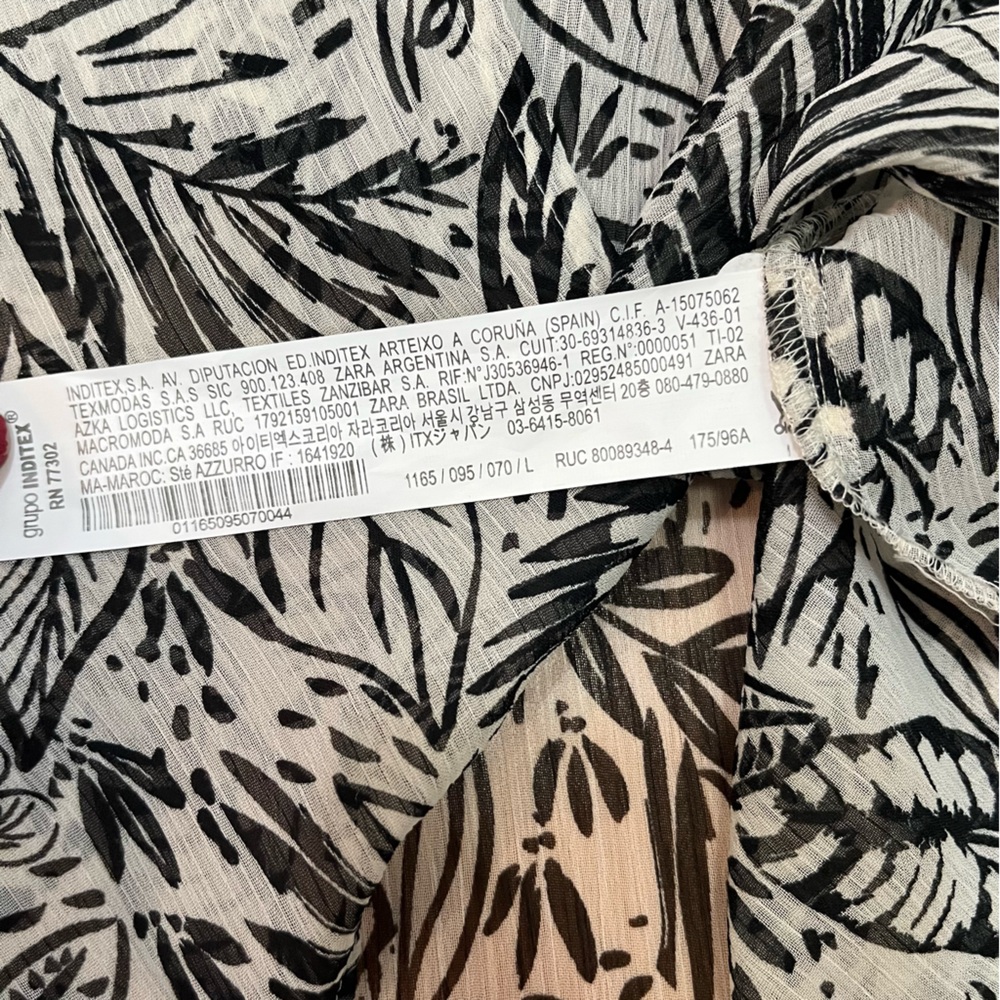 Zara Printed Ruffle Blouse - Picture 5 of 10